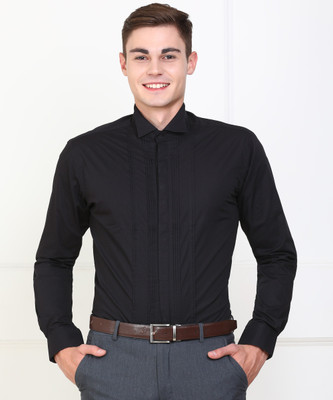 PARK AVENUE Men Solid Party Black Shirt