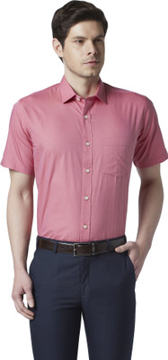 PARK AVENUE Men Solid Formal Red Shirt