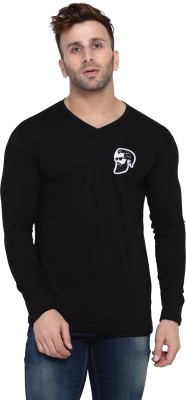 Lawful Casual Solid Men V Neck Black T-Shirt