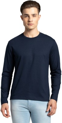 JOCKEY Solid Men Round Neck Blue T-Shirt