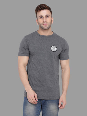 BEYOU FASHION Solid Men Round Neck Grey T-Shirt