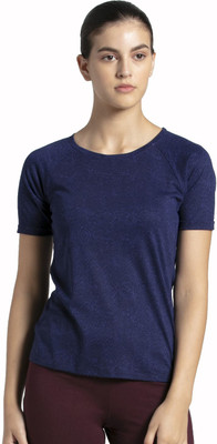 JOCKEY Printed Women Round Neck Blue T-Shirt