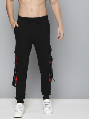 Kook N Keech Solid Men Black Track Pants