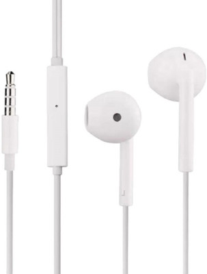 KLUZIE Compatible with Earphone Wired Headset(White, Wired in the ear)