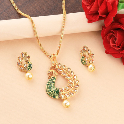 Shreenathji Jewellers Alloy Gold-plated Gold, Black Jewellery Set(Pack of 1)