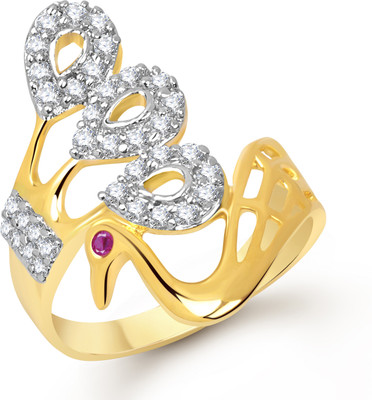 89% OFF on VK Jewels Splendid Mayur Shaped for Women and Girls Alloy Cubic Zirconia Gold Plated Ring