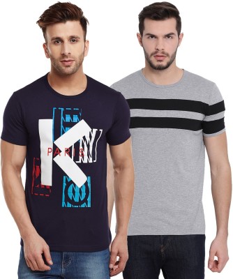 VIMAL JONNEY Colorblock Men Round Neck Multicolor T-Shirt