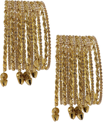 Zulka Get Your Traditions Metal Zircon Bangle Set(Pack of 24)