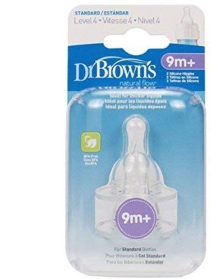 Dr. Brown's Level 4 Silicone Narrow Nipple, 2-Pack Medium Flow Nipple(Pack of 1 Nipple)