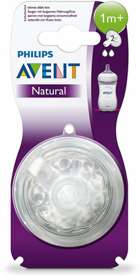 Philips Avent NATURAL SLOW FLOW TEATS SET OF 2 PIECE NIPPLE Slow Flow Nipple(Pack of 1 Nipple)