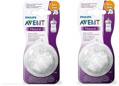 Philips Avent NATURAL TEATS SET OF 4 PIECE NIPPLE Fast Flow Nipple (Pack of 2) Fast Flow Nipple(Pack of 2 Nipples)