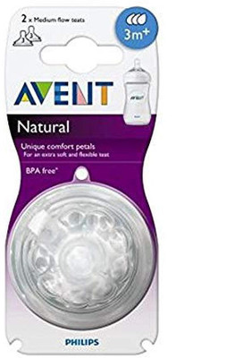 Philips Avent AVENT NATURAL MEDIUM FLOW TEATS SET OF 2 PIECE NIPPLE Medium Flow Nipple(Pack of 1 Nipple)