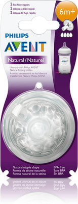 Philips Avent AVENT NATURAL FAST FLOW TEATS SET OF 2 PIECE NIPPLE Fast Flow Nipple(Pack of 1 Nipple)