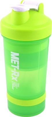 Green Days GYM SHAKER WITH 3 COMPARTMENTS . 750 ml Shaker(Pack of 1, Green, Plastic)