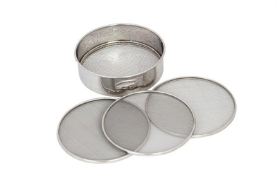 Ajuss Sieves (Chalni) Interchangeable Set with 4 Nets, Silver (Stainless Steel) Sieve(Steel Pack of 1)