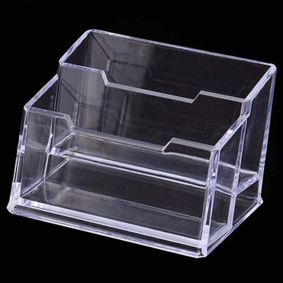 VR Creatives 2 Compartments Plastic Visiting Card Holder(clear)