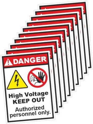 rangvishwa High Voltage Keep Out Authorized Personnel Only Emergency Sign