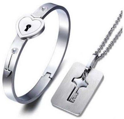 P. R. PRINTS Stainless Steel Silver Jewellery Set(Pack of 1)