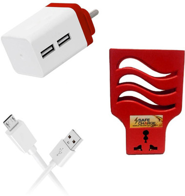 DAKRON Wall Charger Accessory Combo for Lenovo A6 Note(White)