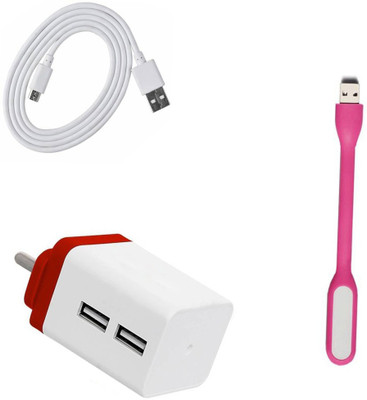 DAKRON Wall Charger Accessory Combo for Infinix S5(White)