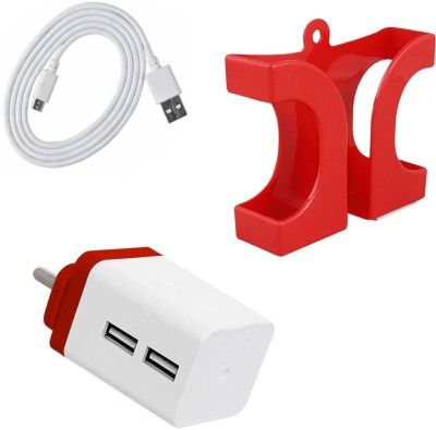 DAKRON Wall Charger Accessory Combo for Infinix S5(White)