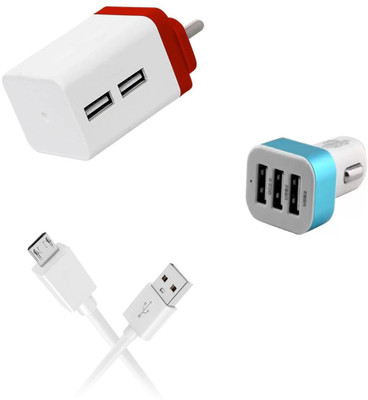 DAKRON Wall Charger Accessory Combo for Lenovo A6 Note(White)