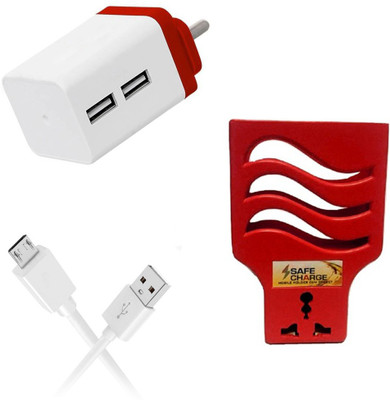 DAKRON Wall Charger Accessory Combo for Vivo U10(White)