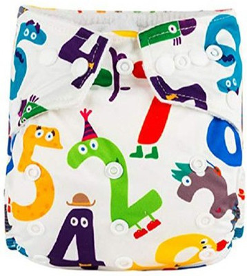 Teeny Weeny Numerical Printed Reusable Button Diaper