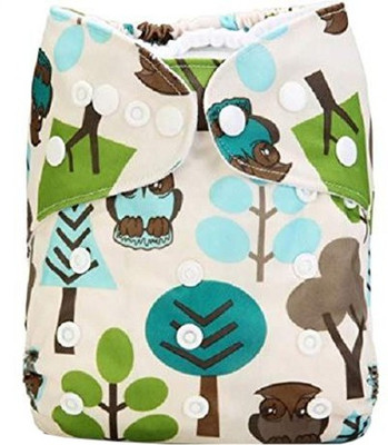 Teeny Weeny Forest Printed Reusable Button Diaper