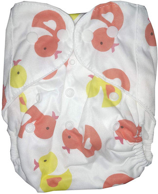 Teeny Weeny Duck Printed Reusable Button Diaper