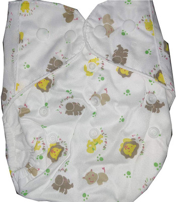 Teeny Weeny Lion Printed Reusable Button Diaper
