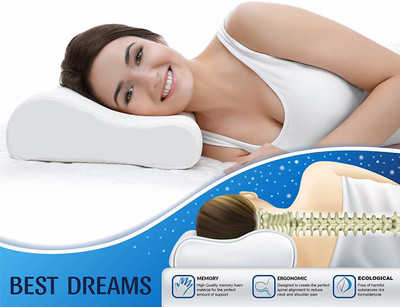 METRON Memory Foam Solid Sleeping Pillow Pack of 1(White)
