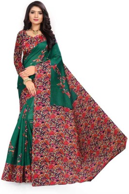 SVB Sarees Printed Bollywood Silk Blend Saree(Multicolor)