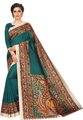 MISILY Printed Fashion Art Silk Saree(Light Blue)