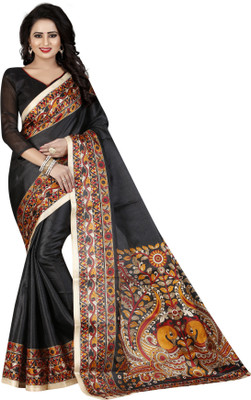 MISILY Printed Daily Wear Art Silk Saree(Black)
