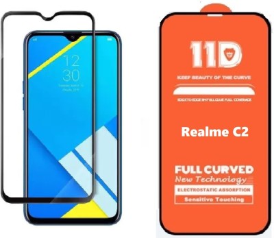 ISAAK Edge To Edge Tempered Glass for Realme C2 Full Glue 11D(Pack of 1)