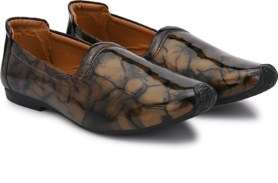 Vellinto Party Wear Royal Look Formal Slip On For Men II Patent Leather Formal Shoes Corporate Casuals For Men Party Wear For Men(Olive , 10)