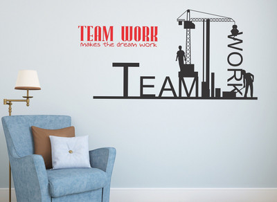 HAPPYSTICKY 105 cm Team Work Removable Sticker(Pack of 1)