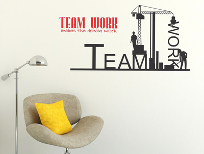 HAPPYSTICKY 105 cm Team Work Removable Sticker(Pack of 1)