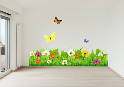 Littlebuds 110 cm Green Grass Removable Sticker(Pack of 1)