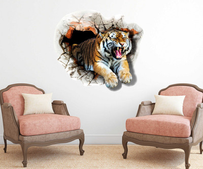 Littlebuds 50 cm Tiger Removable Sticker(Pack of 1)