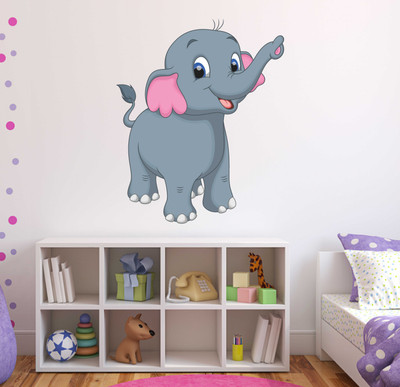 Littlebuds 50 cm Elephant Removable Sticker(Pack of 1)