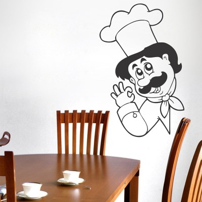 HAPPYSTICKY 80 cm Chef Removable Sticker(Pack of 1)