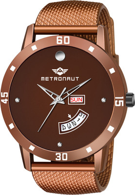 METRONAUT MN-202-BR Brown Day and Date Analog Watch  - For Men