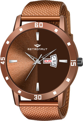 METRONAUT MN-204-BR Brown Day and Date Analog Watch  - For Men