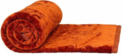 Deeksha Solid Single Mink Blanket for  Heavy Winter(Poly Cotton, GOLDEN BROWN)