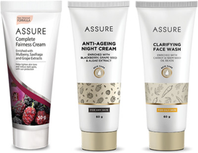 ASSURE Fairness Cream+ Night Cream+ Face Wash Combo(3 Items in the set)
