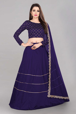 MR Y Self Design Semi Stitched Lehenga Choli(Blue)