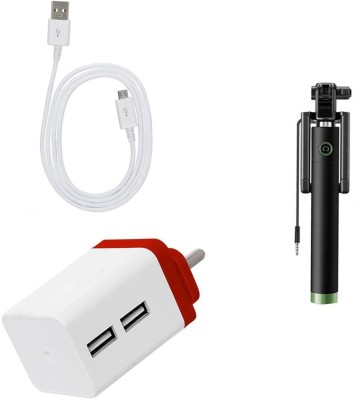 DAKRON Wall Charger Accessory Combo for Vivo Y90(White)