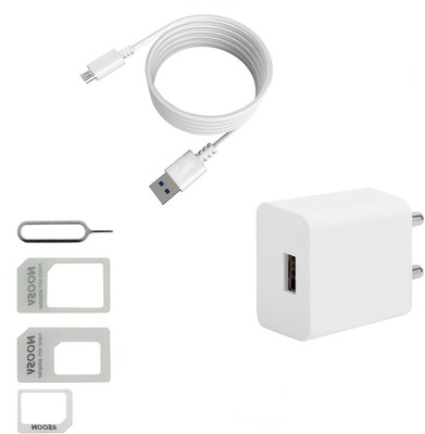 DAKRON Wall Charger Accessory Combo for Vivo S1(White)